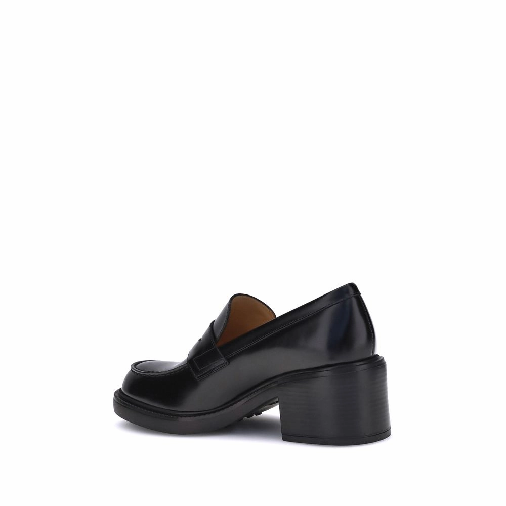 Tod's Black Calf Leather Bos Taurus Platform Loafers Frye Loafers
