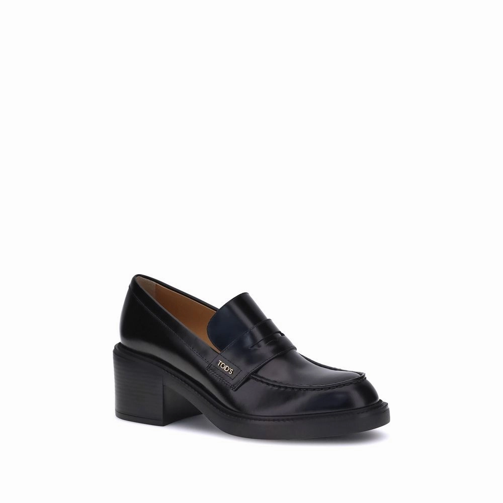 Tod's Black Calf Leather Bos Taurus Platform Loafers Union Loafers St Louis