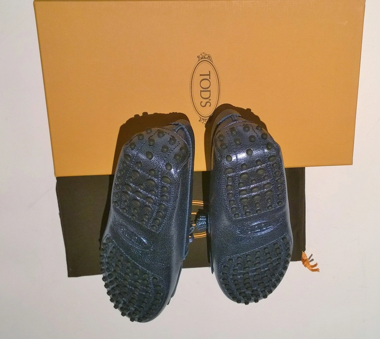 Suede Loafers On Sale Tod's Denim Metallic Blue Leather Loafers with Tassels Driving Shoes Gommino