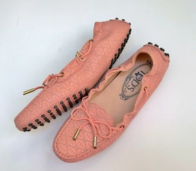 Gray Loafers Tod's x Alber Elbaz Pink Perforated Leather Elasticated Sides Loafers New in Box