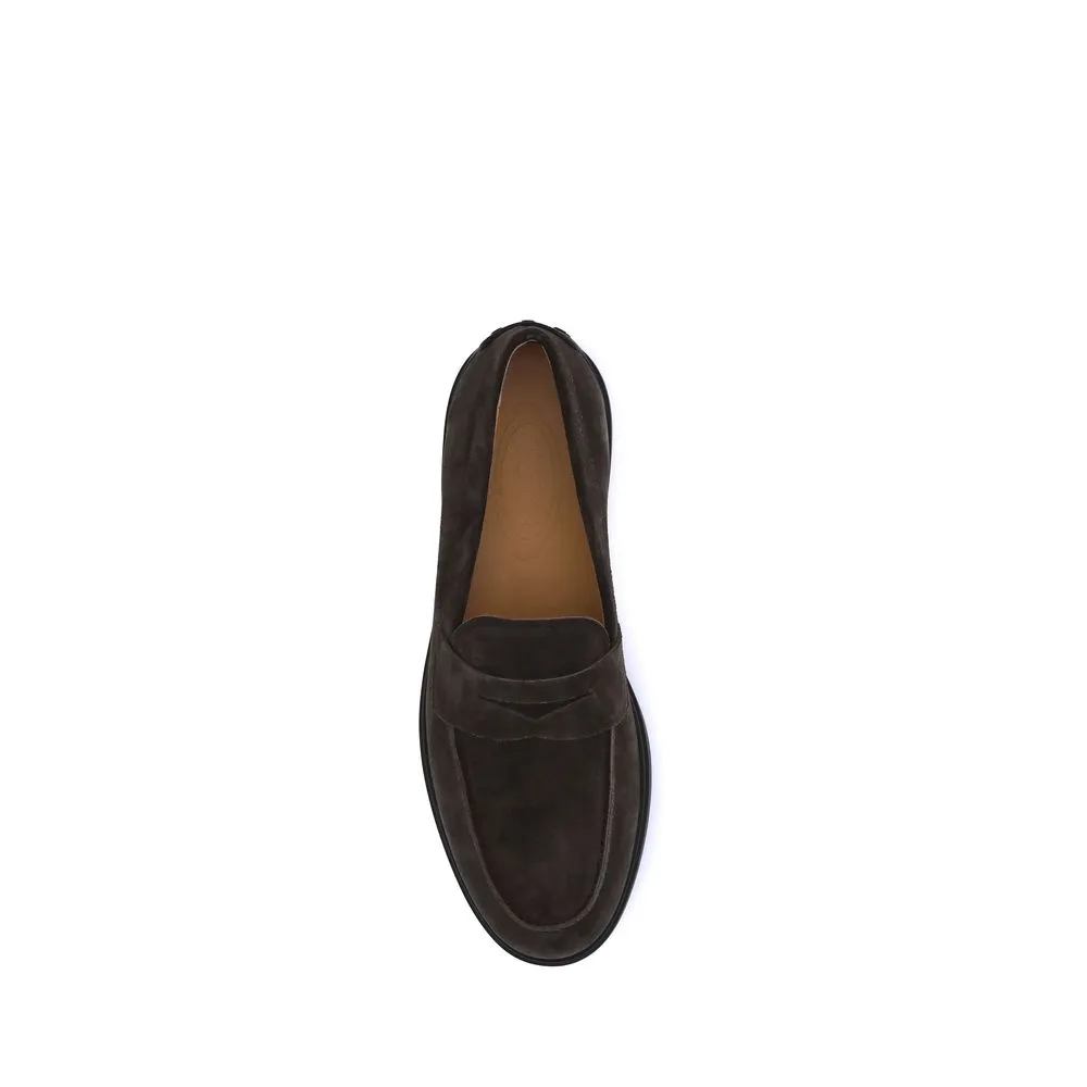 Tod's Brown Calf Leather Bos Taurus Slip-On Loafers Nautical Loafers