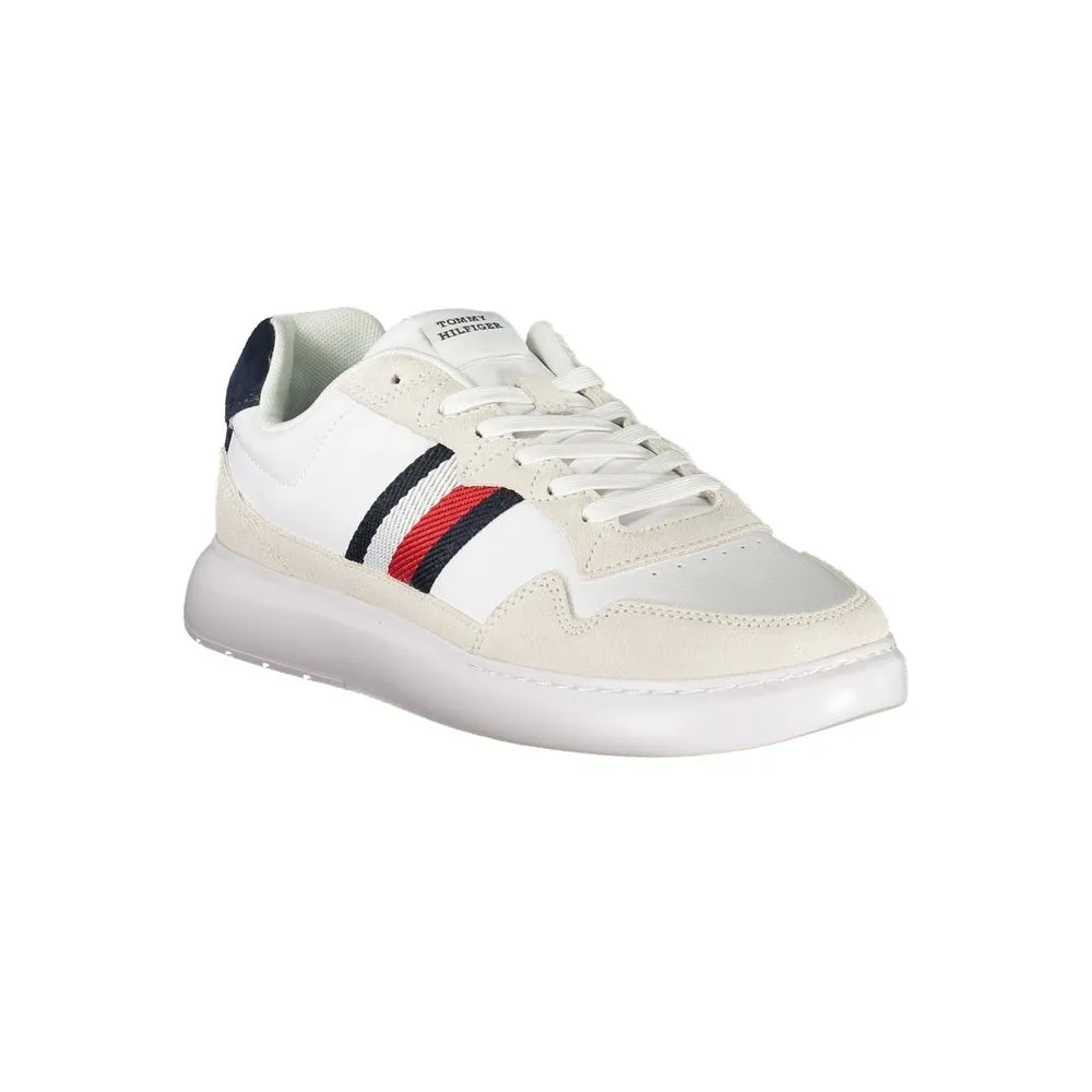 Zip Casual Shoes Tommy Hilfiger White Leather Men Sneaker