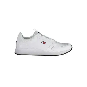 Tommy Hilfiger White Polyester Sneaker Silver Sneakers