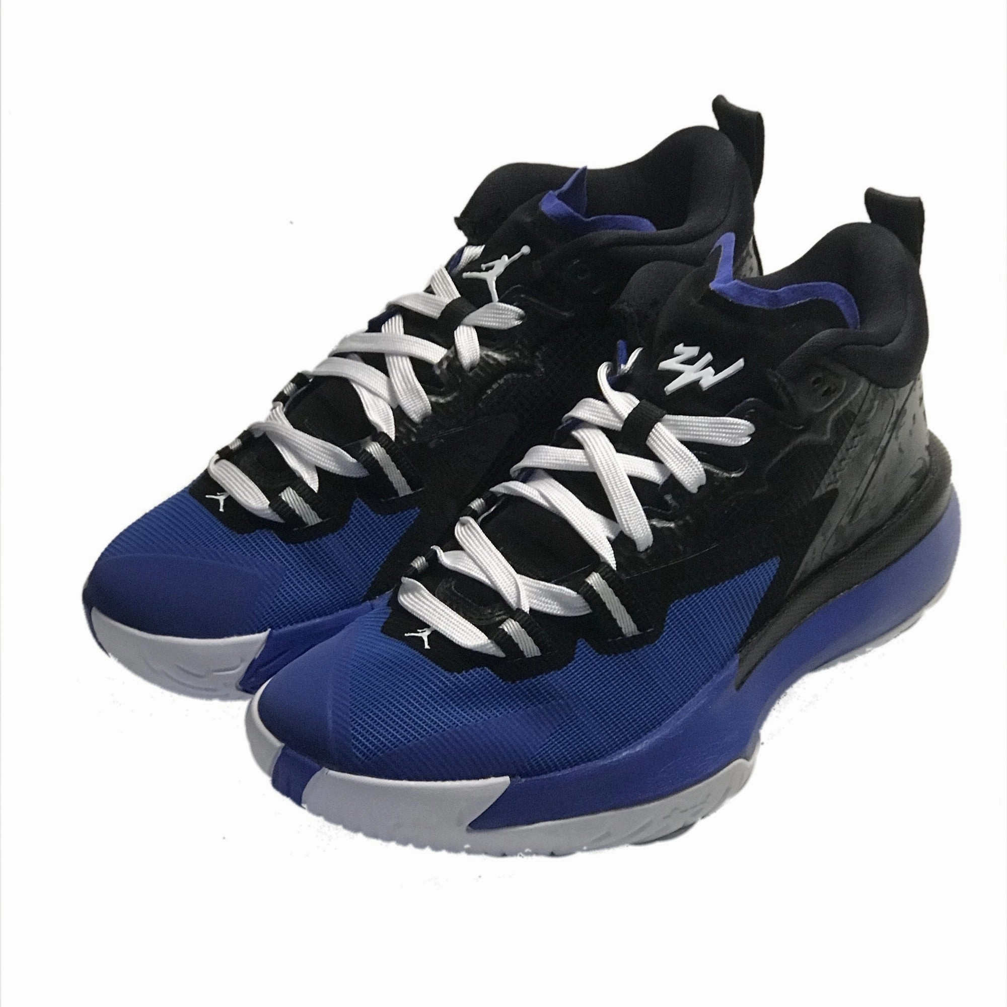 Asics Cricket Shoes Rubber Spikes Nike Kids Jordan Zion 1 Basketball Boot/Shoe - Black/White/Hyper Royal