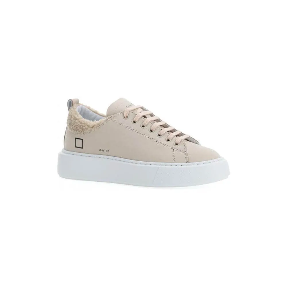 Shoe Sneakers D.A.T.E Beige Leather Sneaker