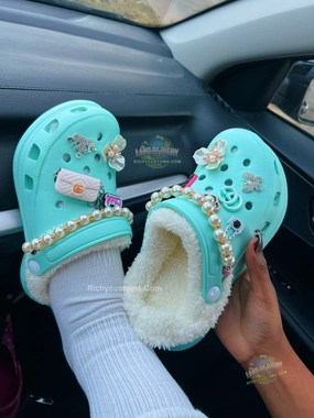 RichyLOGS TEAL "Cozy" Clog Slippers   Charms Explorer Slippers