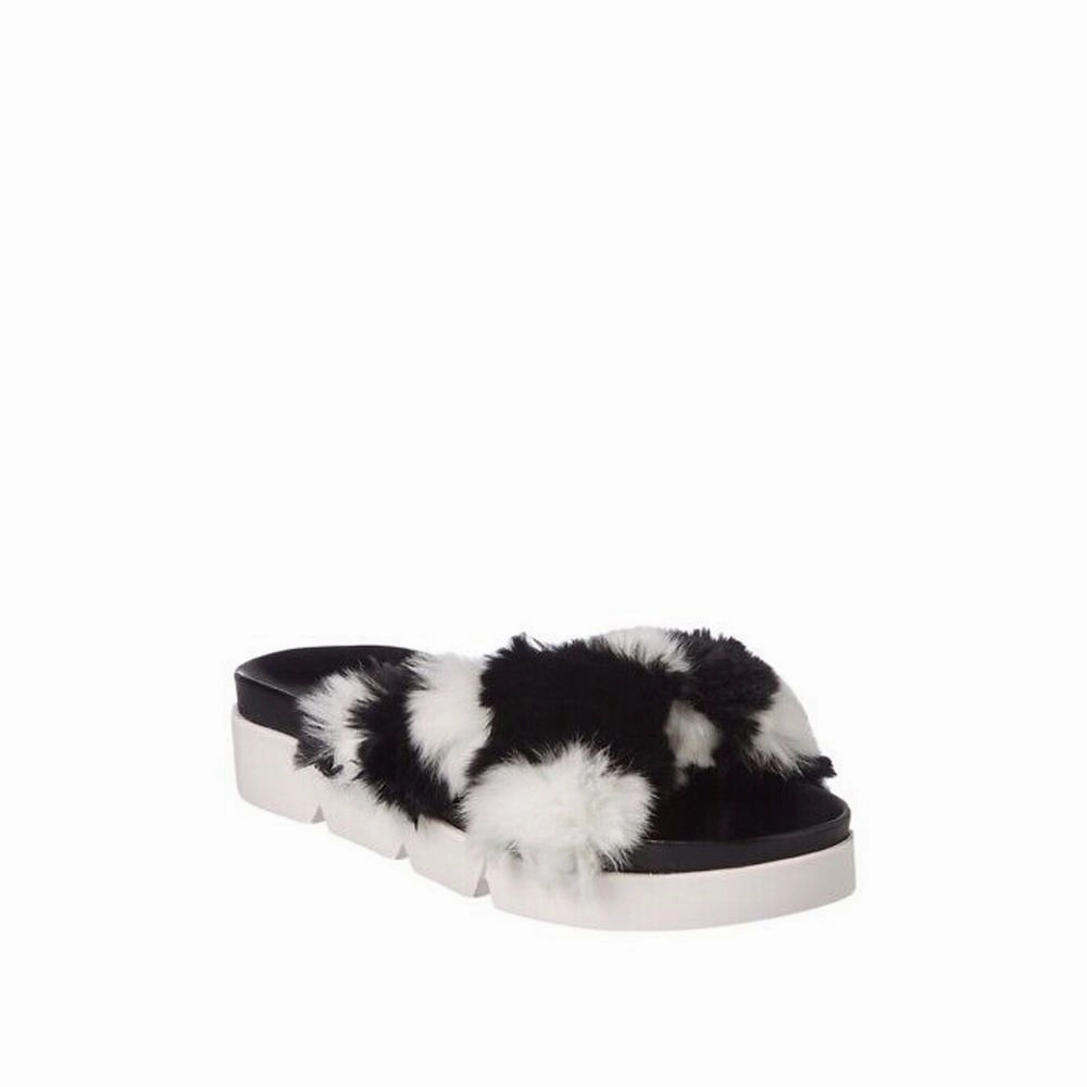 Stuart Weitzman Black Fur Slippers Slides From Walmart