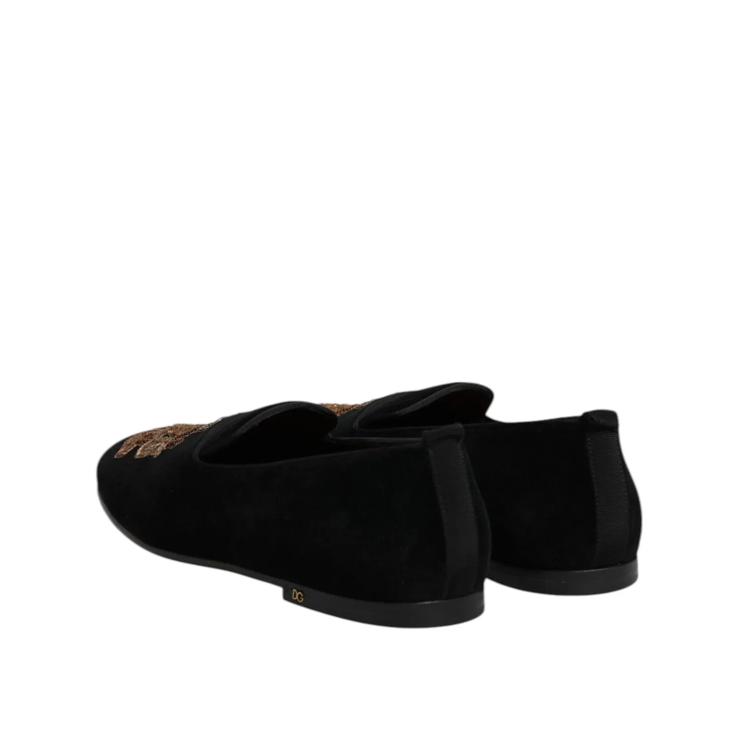 Anne Klein Suede Loafers Dolce & Gabbana Black Velvet Gold Crown Mens Loafers Shoes