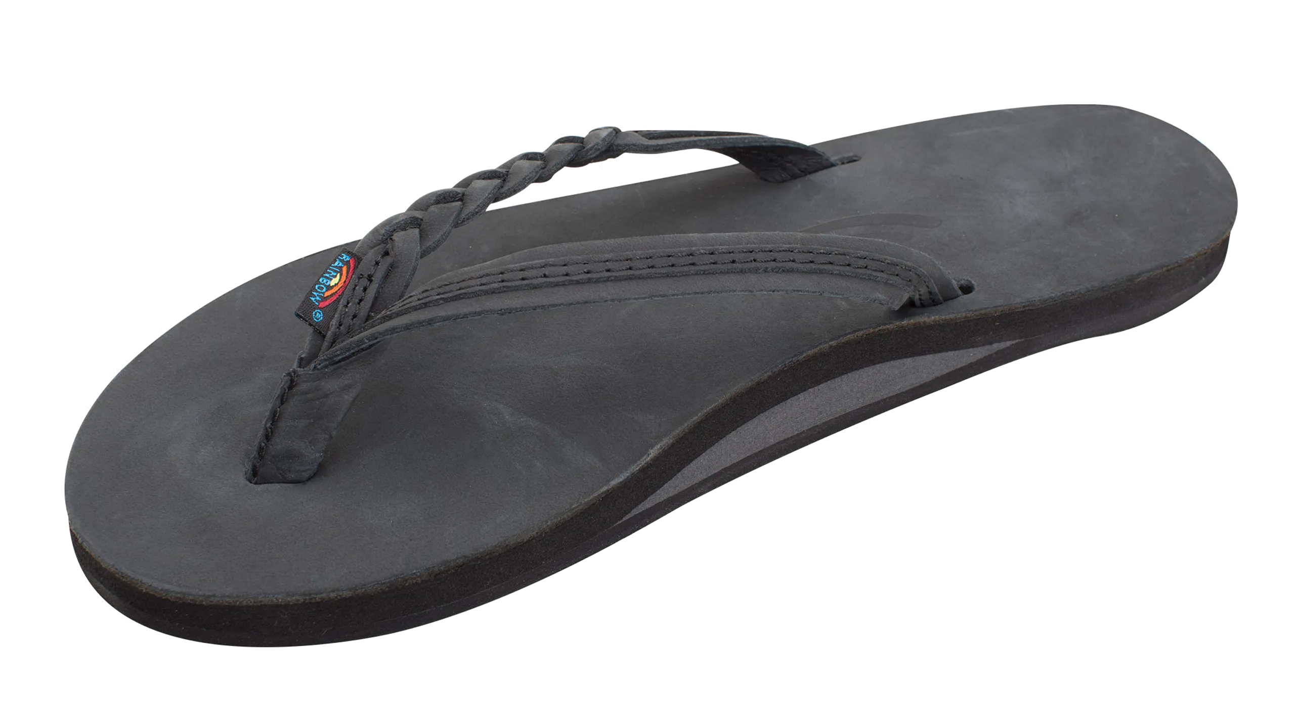 Flirty Braidy Black Custom Flip Flops With Logo