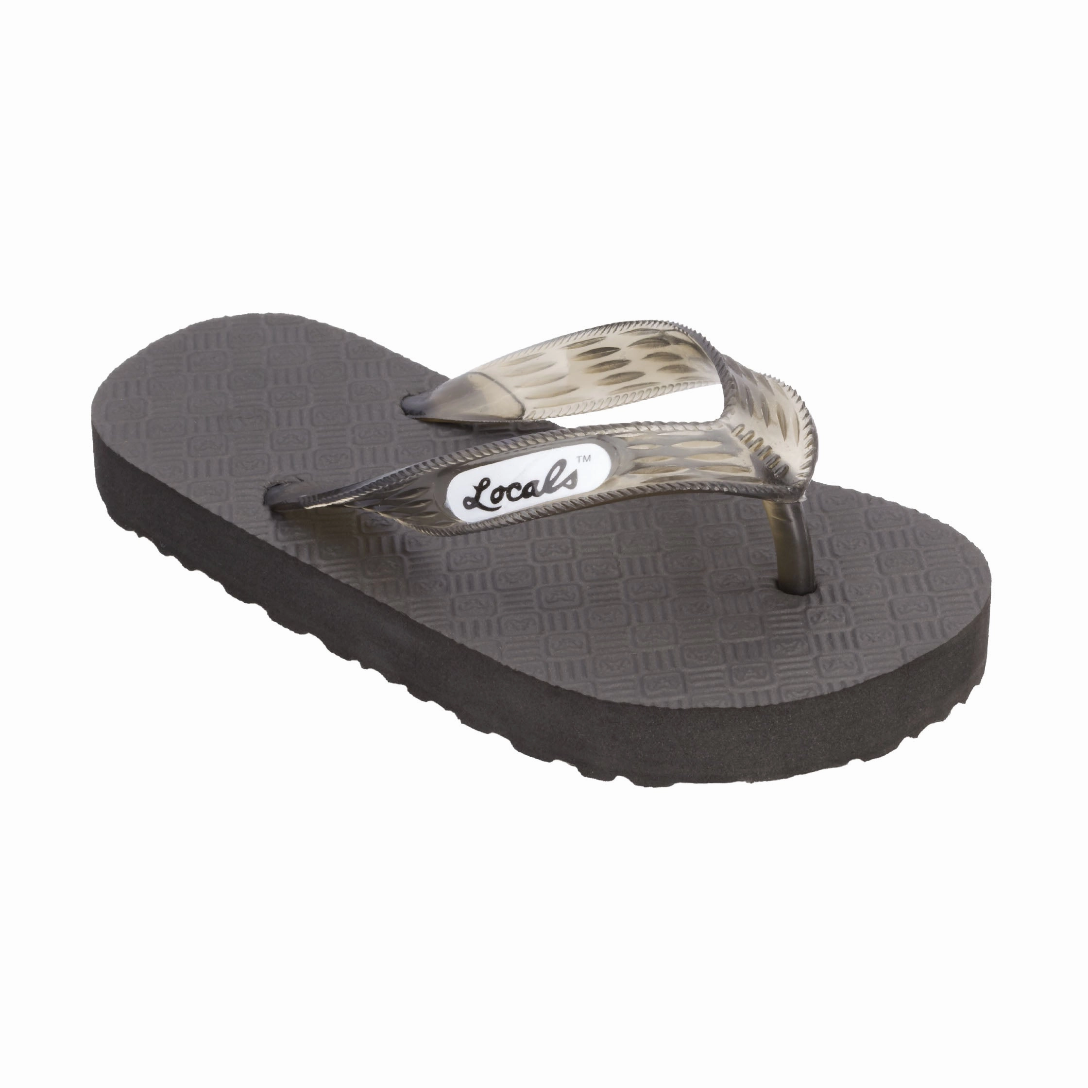 His And Hers Slippers Kids Original Translucent Black Strap Slippah