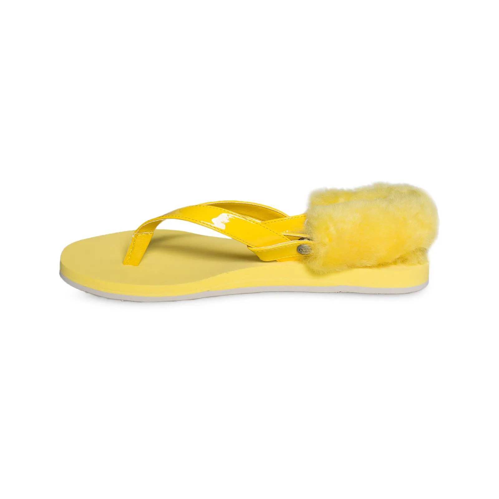UGG LaaLaa Lemon Yellow Flip Flops - Women's Astrodeck Flip Flops