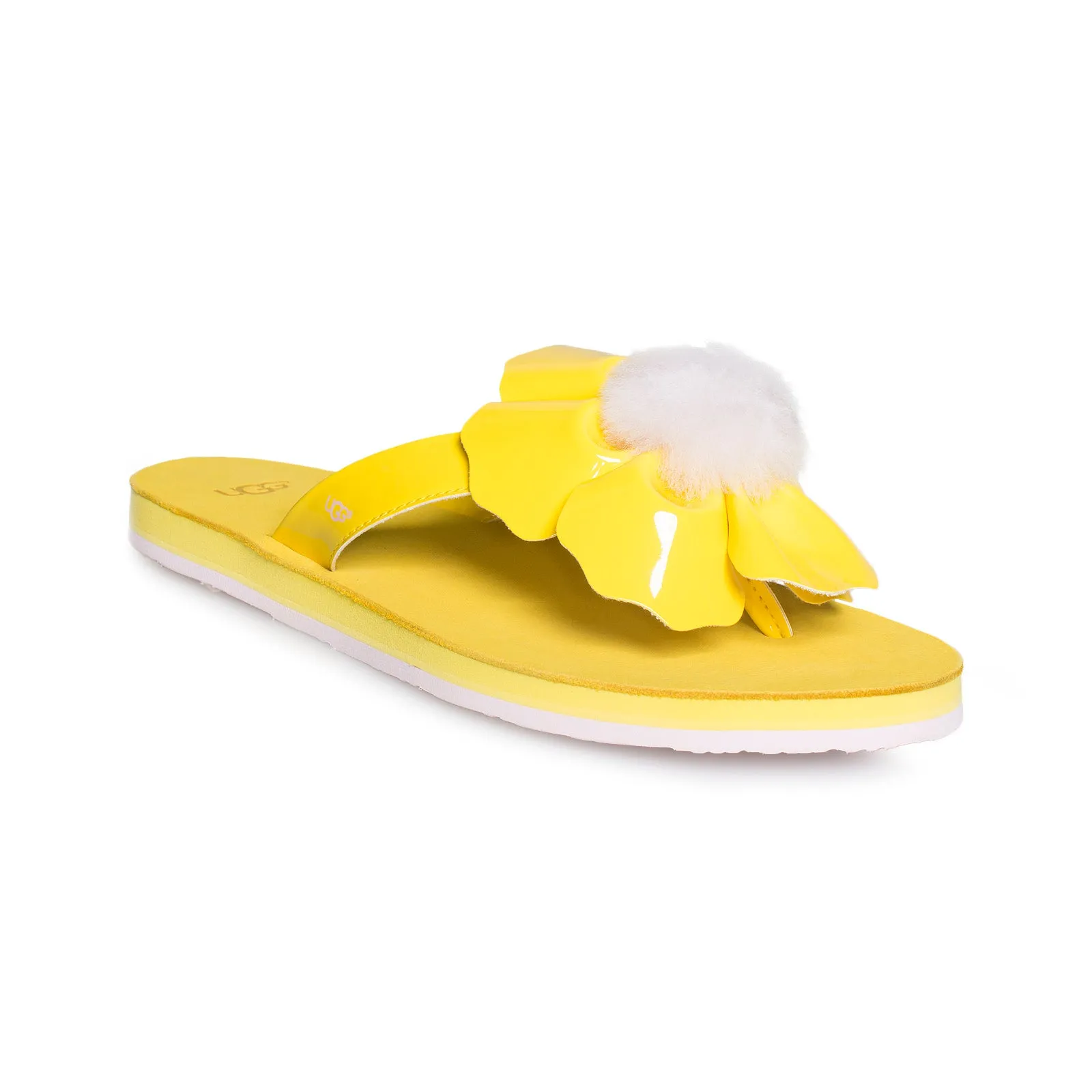 UGG Poppy Lemon Yellow Flip Flops - Women's Cheapest Flip Flops