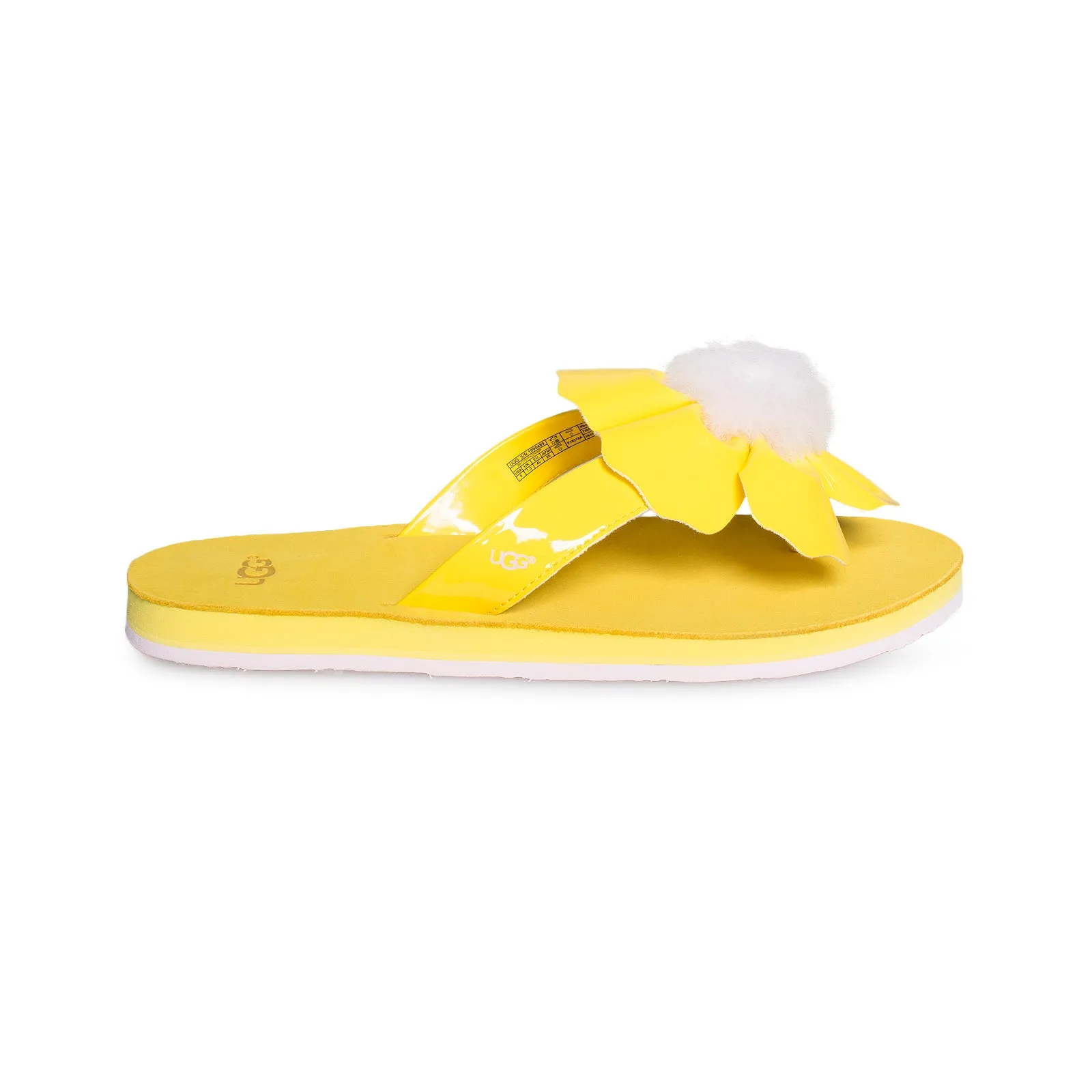 Flip Flops For The Pool UGG Poppy Lemon Yellow Flip Flops - Women's
