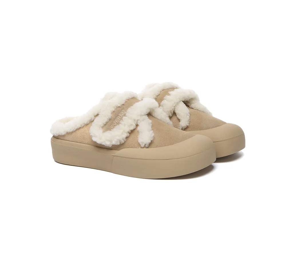 EVERAU UGG Slippers Women Sheepskin Wool Adjustable Strap Shearling Lined Stacia Nordstrom Rack Ugg Tasman Slippers