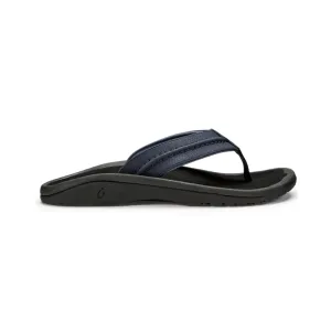 Lol Slippers OluKai Hokua Mens Beach Sandals - Blue Depth/Black 10161-TF40
