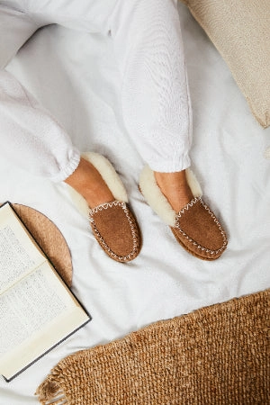 Leather And Wool Slippers Just Bee Crafts Women's Slippers