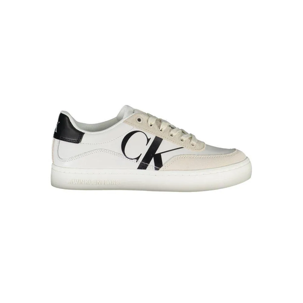 Calvin Klein White Polyester Sneaker Hustle Sneakers
