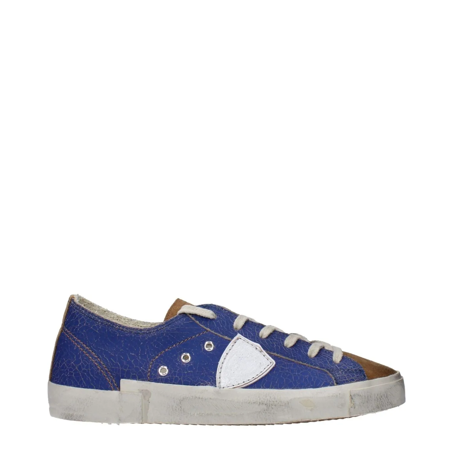 Bottom Shoes For Philippe Model Blue Leather Low Top Sneakers