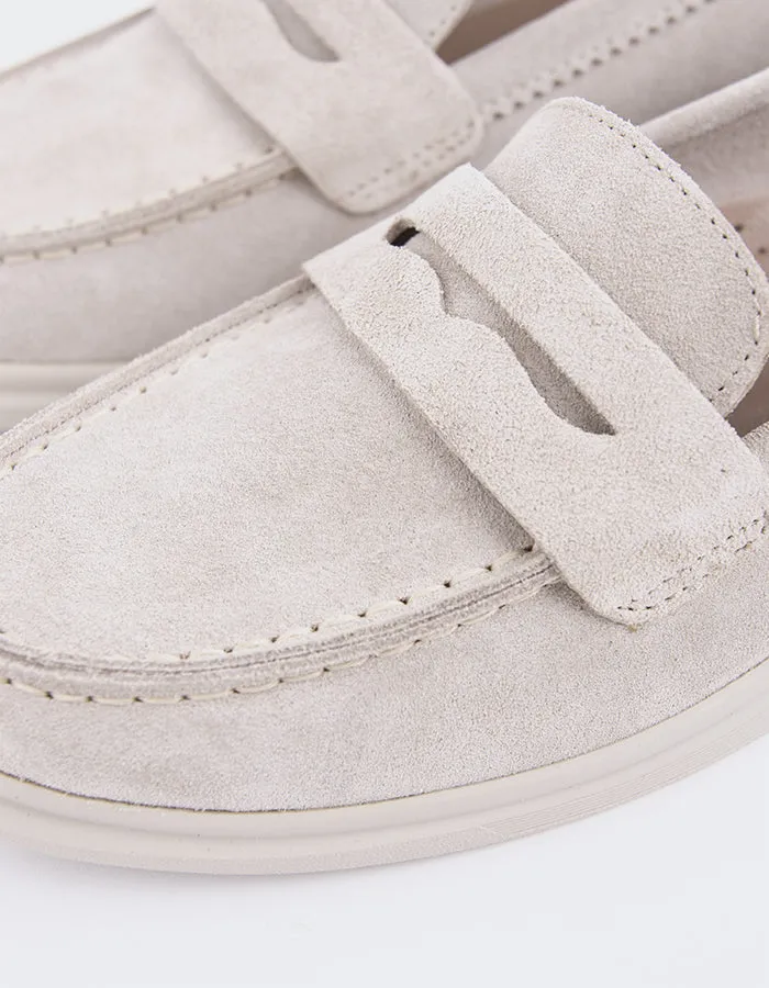 Sperry Taupe Suede Breaking In Loafers