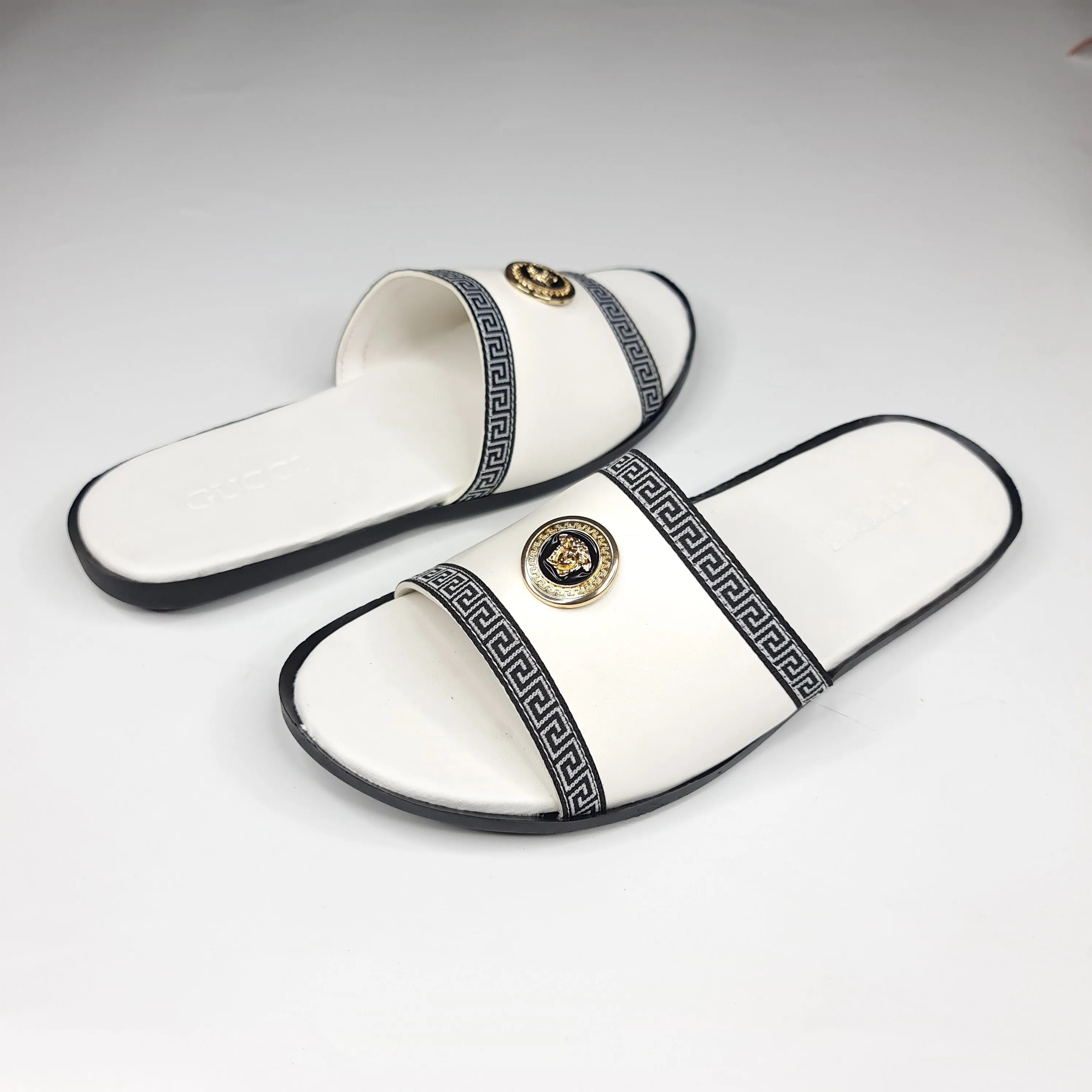 Customized Slippers White Buckle Slippers