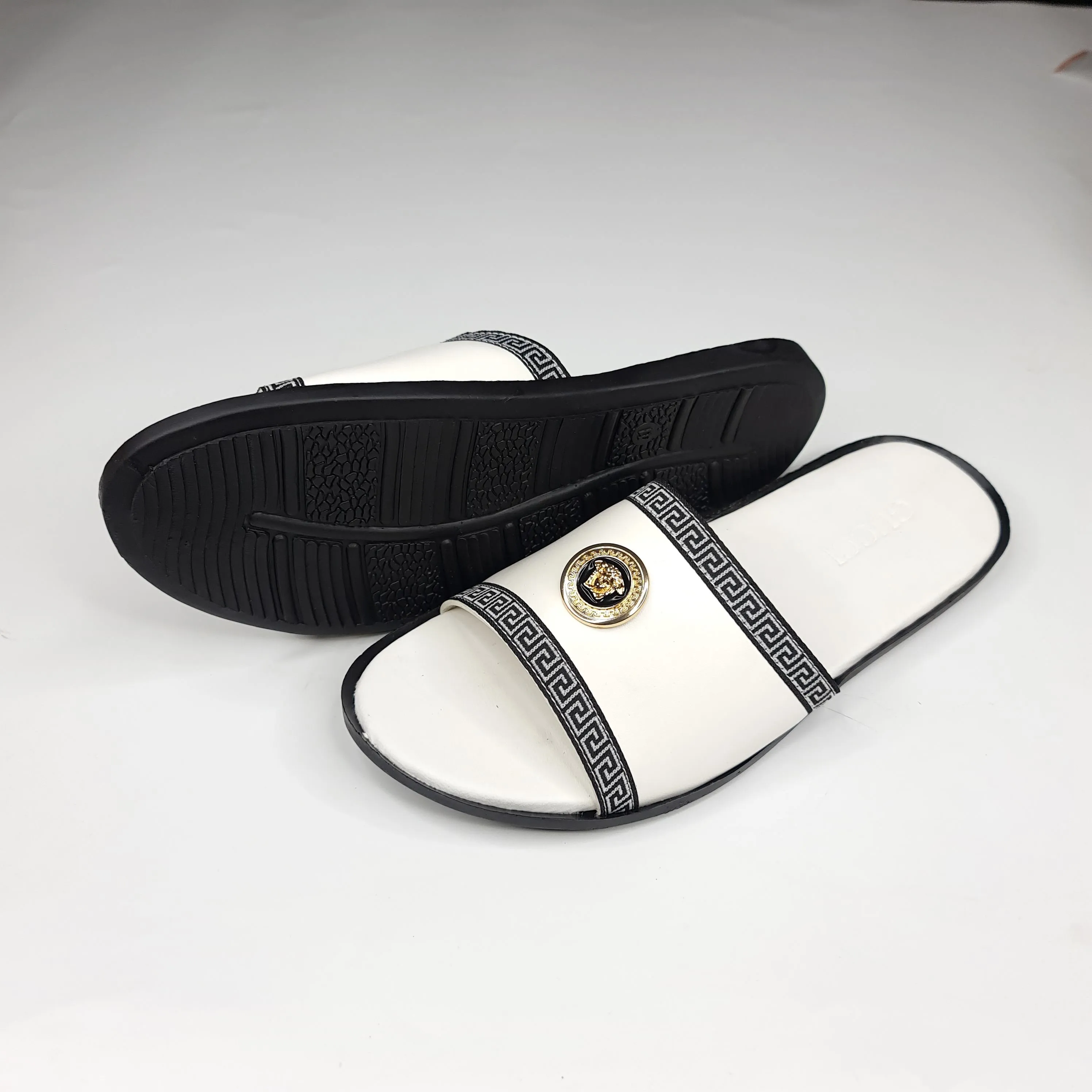 White Buckle Slippers Pure Yeezy Slide