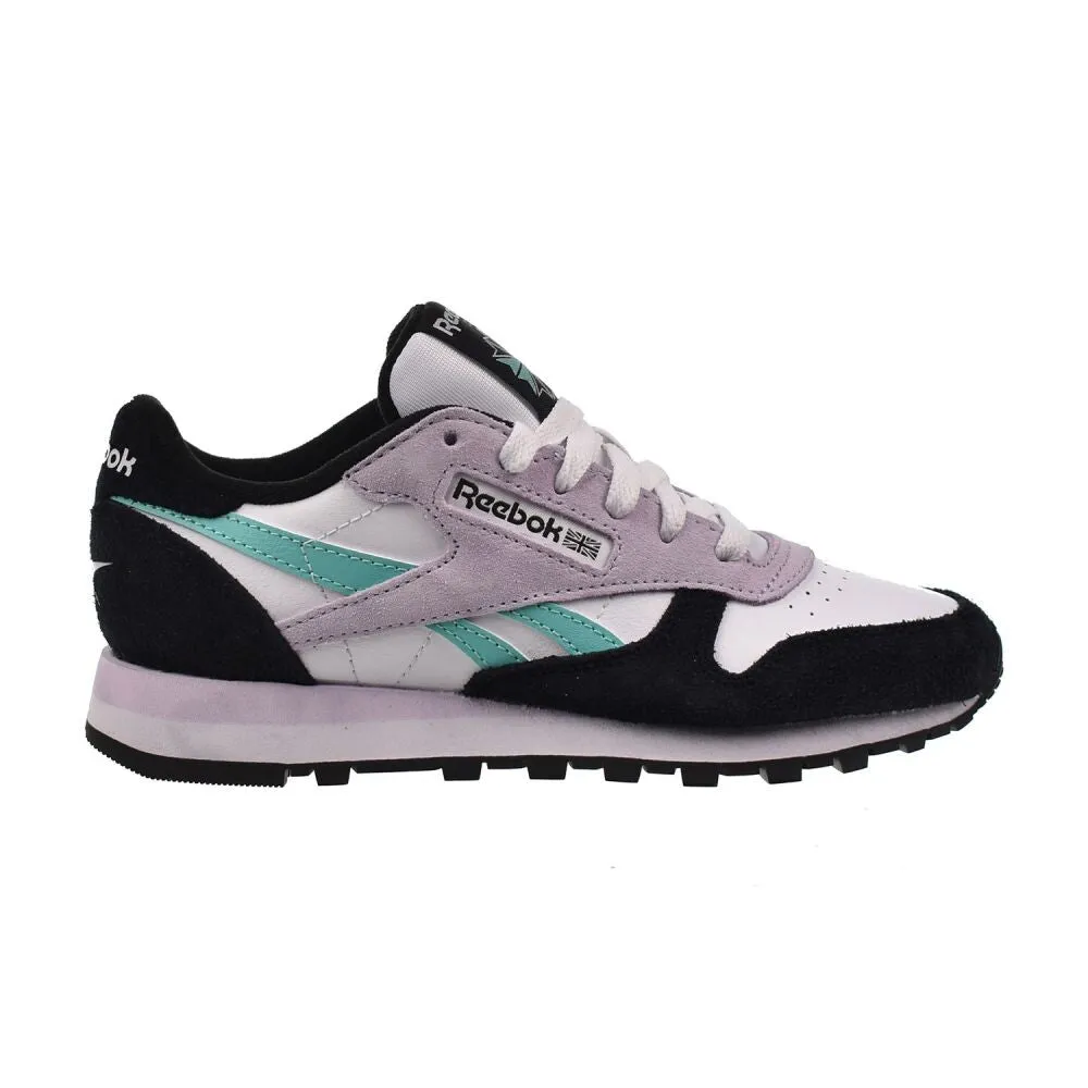 Reebok Classic Leather Women's Shoes White/Aqua/Black 100209565 Good Shoes Casual