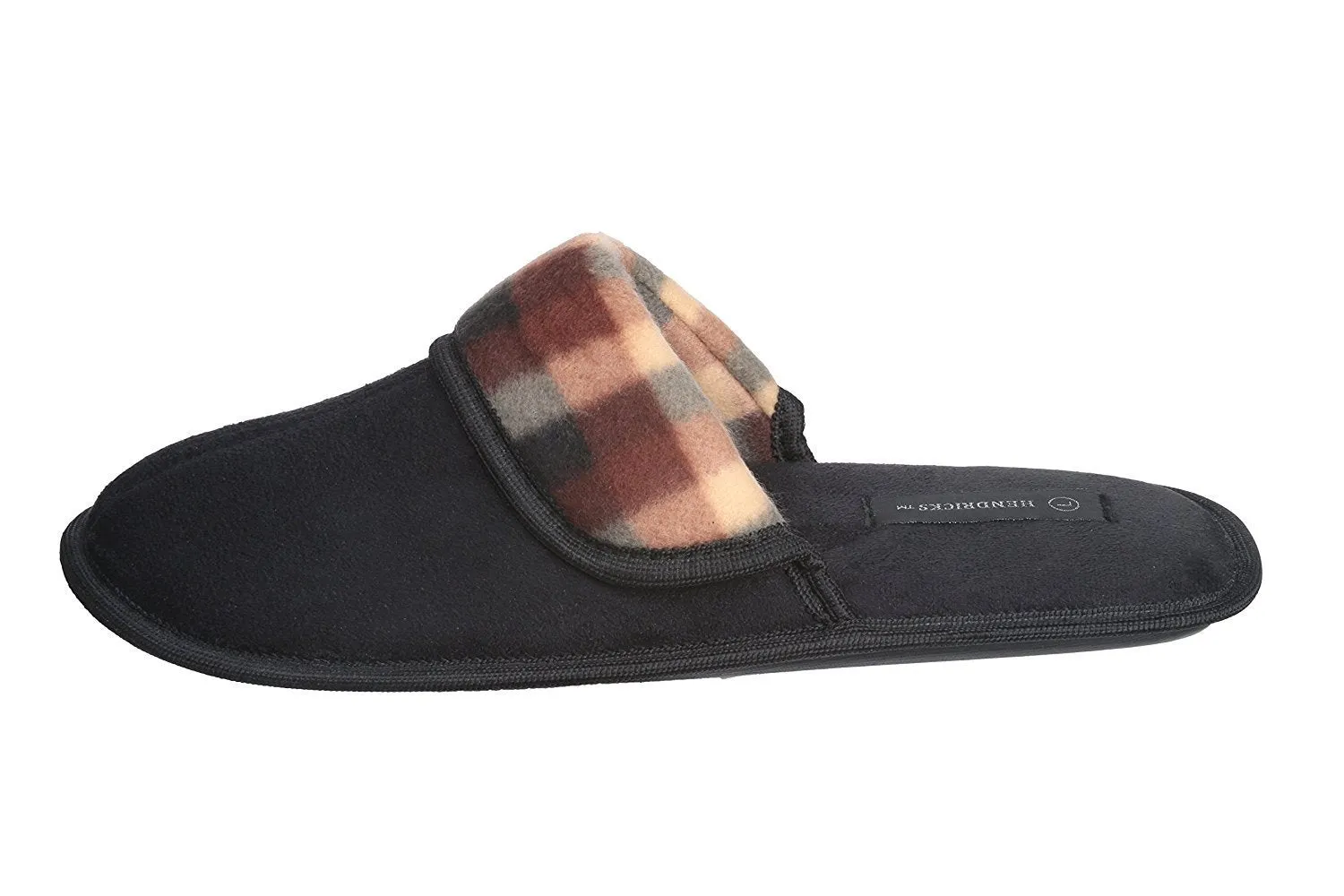 Roxoni Men's Suede Scuff Slipper Classic Style House Slipper Qwaruba Sheepskin Slippers