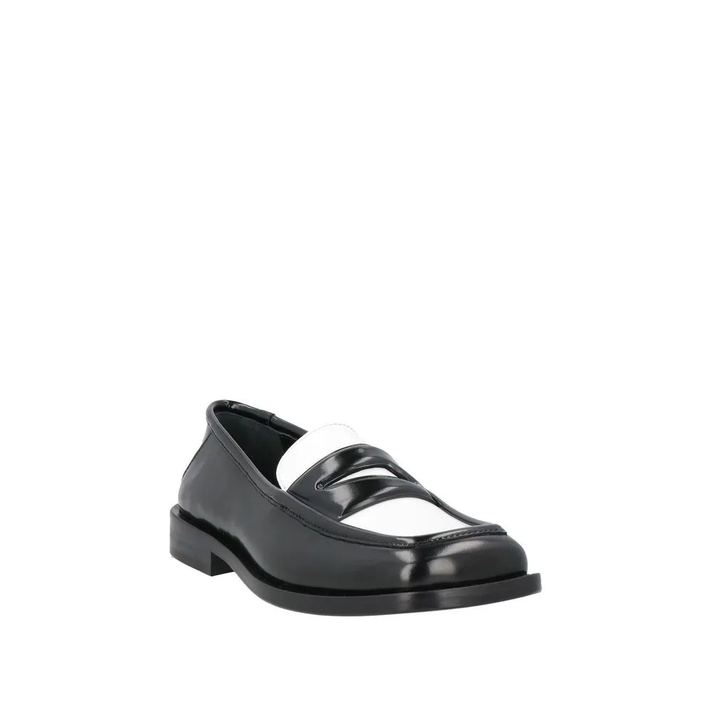 The Attico Black Leather Slip-On Loafers Eleanor Loafers