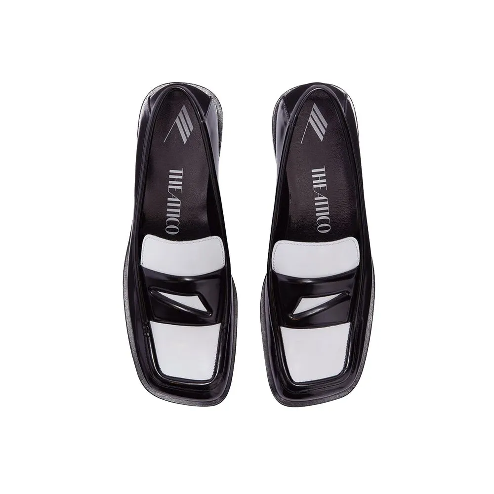 The Attico Black Leather Slip-On Loafers Jon Josef Loafers