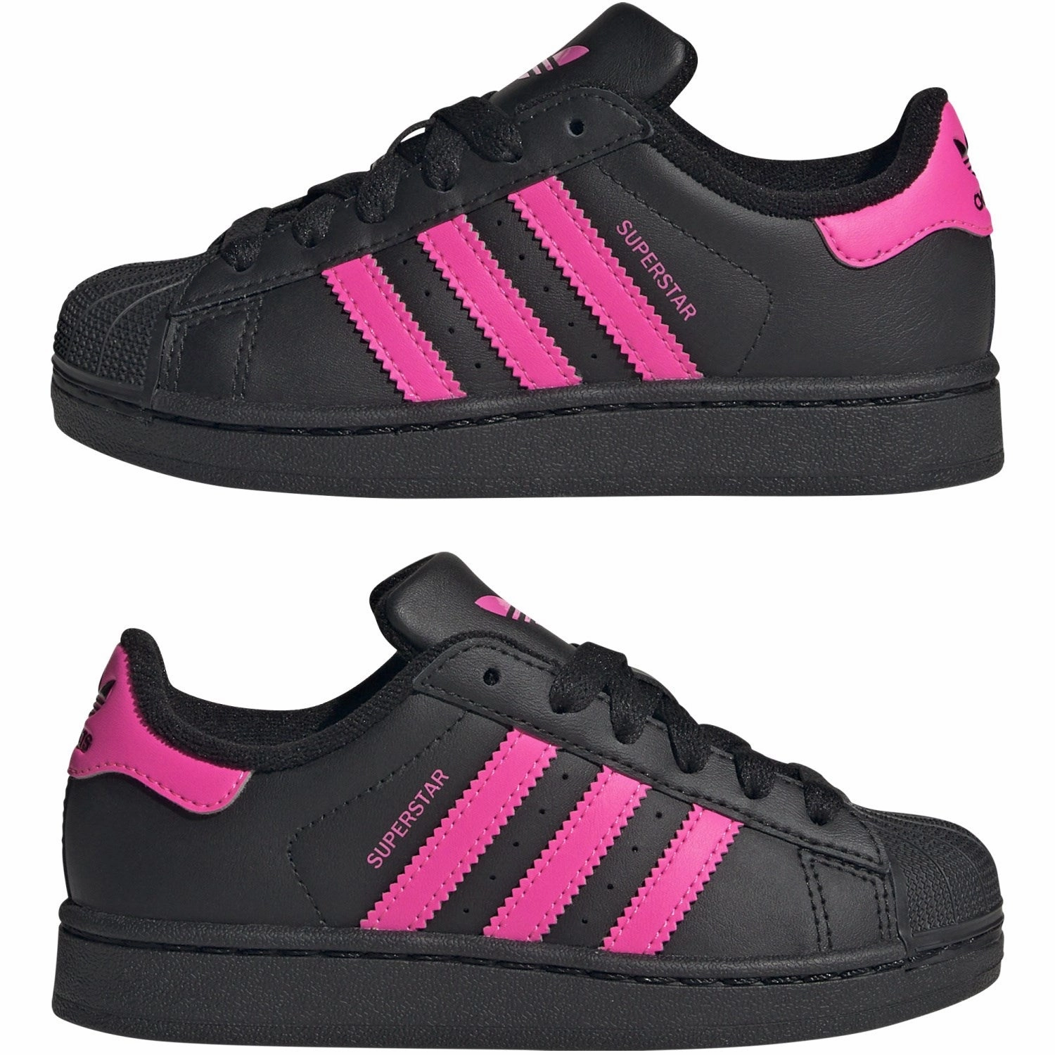 adidas Originals Core Black/Lucid Pink/Core Black Superstar Ii C Sneakers Adidas Shoes For Jogging
