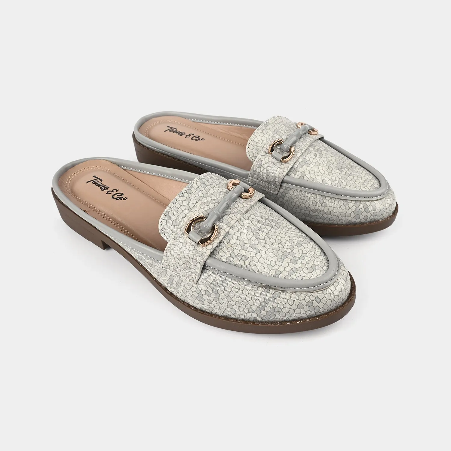 Gucci Loafers With Heel Teens Girls Loafers OS-14-GREY