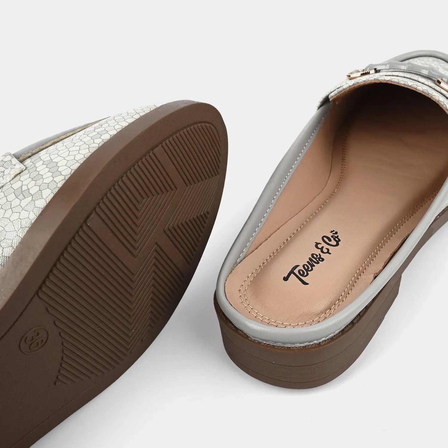 Teens Girls Loafers OS-14-GREY Loafers Aesthetic