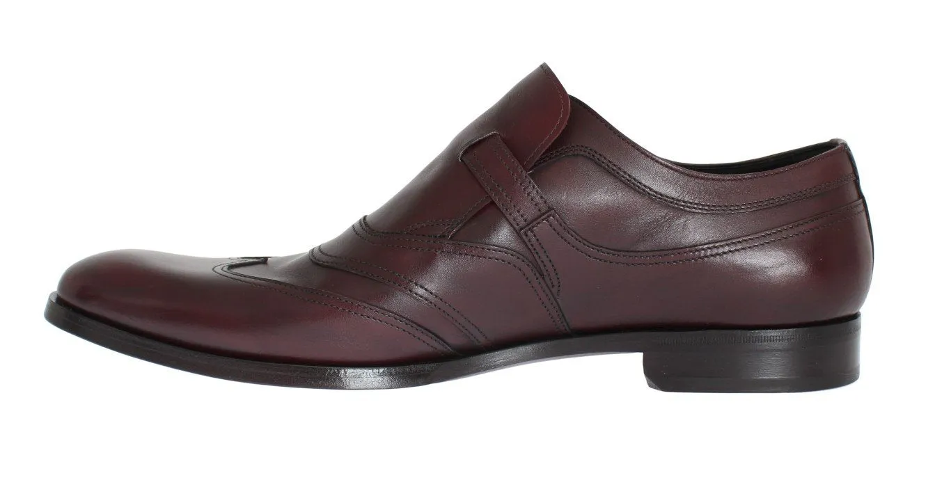Bordeaux Leather Wingtip Loafers Massimo Dutti Loafers