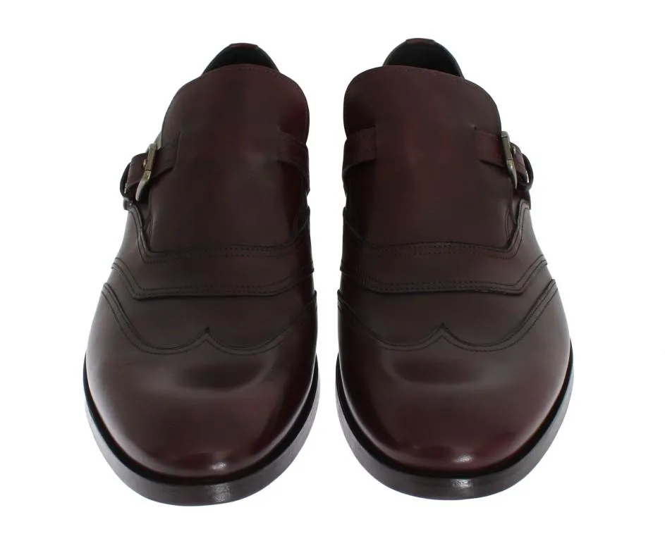 Bordeaux Leather Wingtip Loafers Docker Loafers