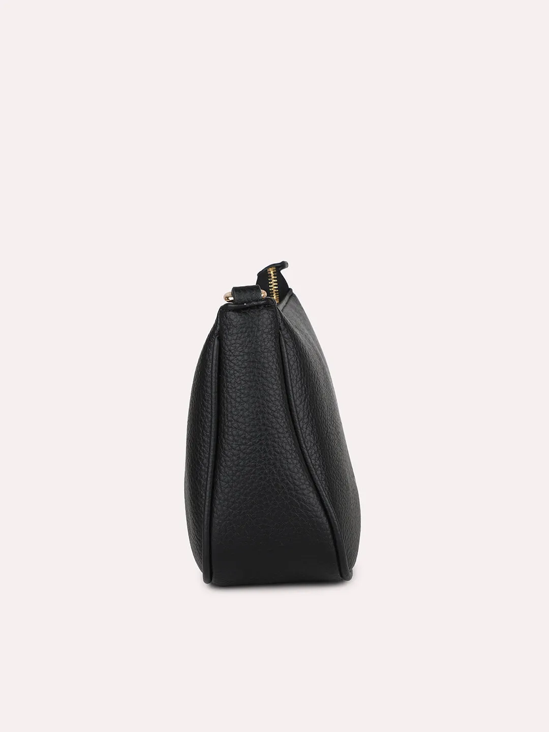 Ashin Modern Casual Shoes Women Black Leather Textured Shoulder Bag