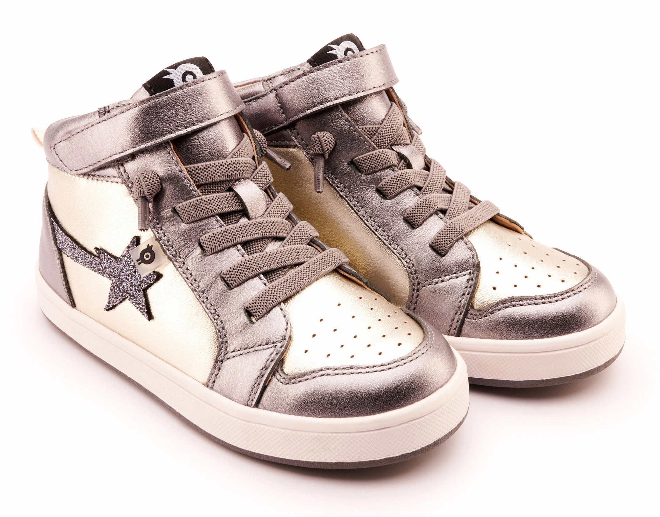 Old Soles Girl's 1007 Team-Star Casual Shoes - Titanium / Glam Gunmetal Casual Shoes For Standing All Day