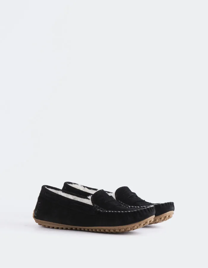 Bobble Black Suede Soho Shoes Flats