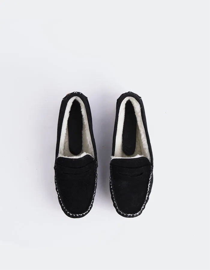 Bobble Black Suede Good Casual Shoes For Flat Feet