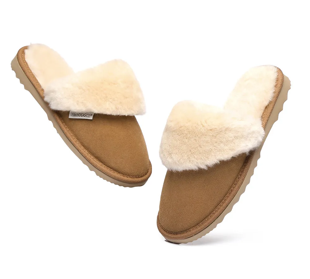 Urban UGG UGG Slippers Australian Made Sheepskin Wool Collar Scuff Slides For Guys