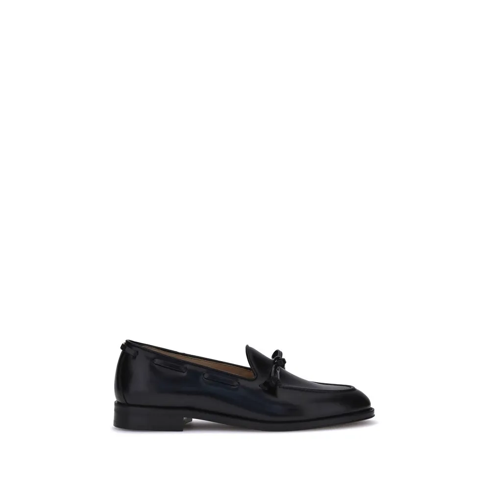 Valentino Garavani Black Calf Leather Bos Taurus Slip-On Loafers Comfort Chunky Loafers