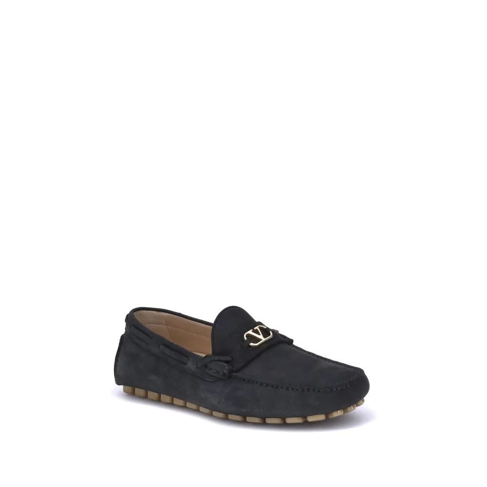 Loafers With Fur Valentino Garavani Black Rubber Slip-On Loafers