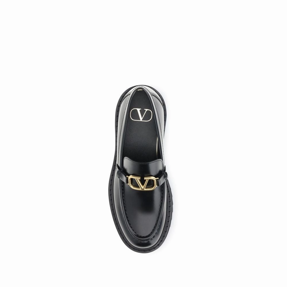Valentino Garavani Black Leather Slip-On Loafers Aerosole Loafers