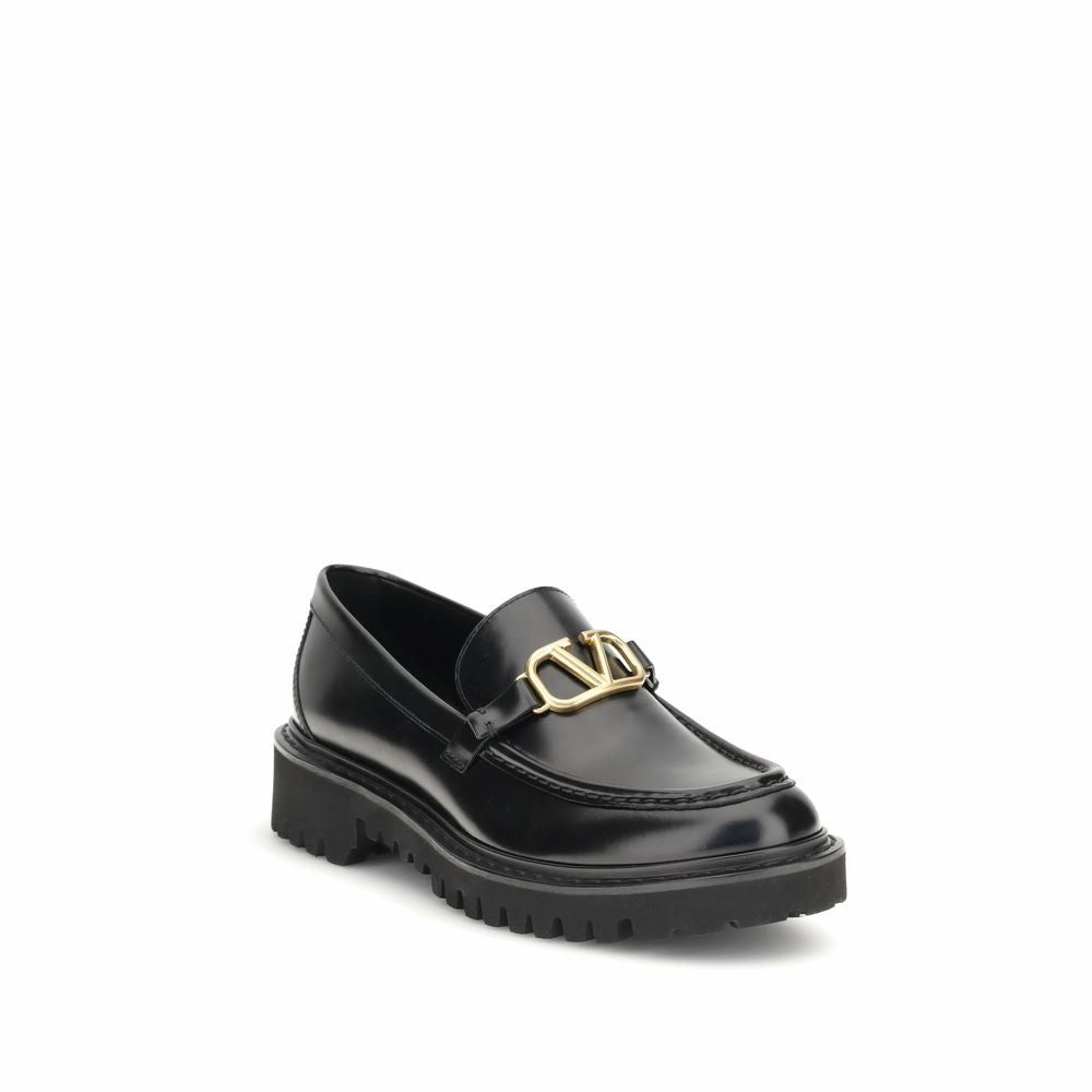 Valentino Garavani Black Leather Slip-On Loafers Tassel Loafers Near Me