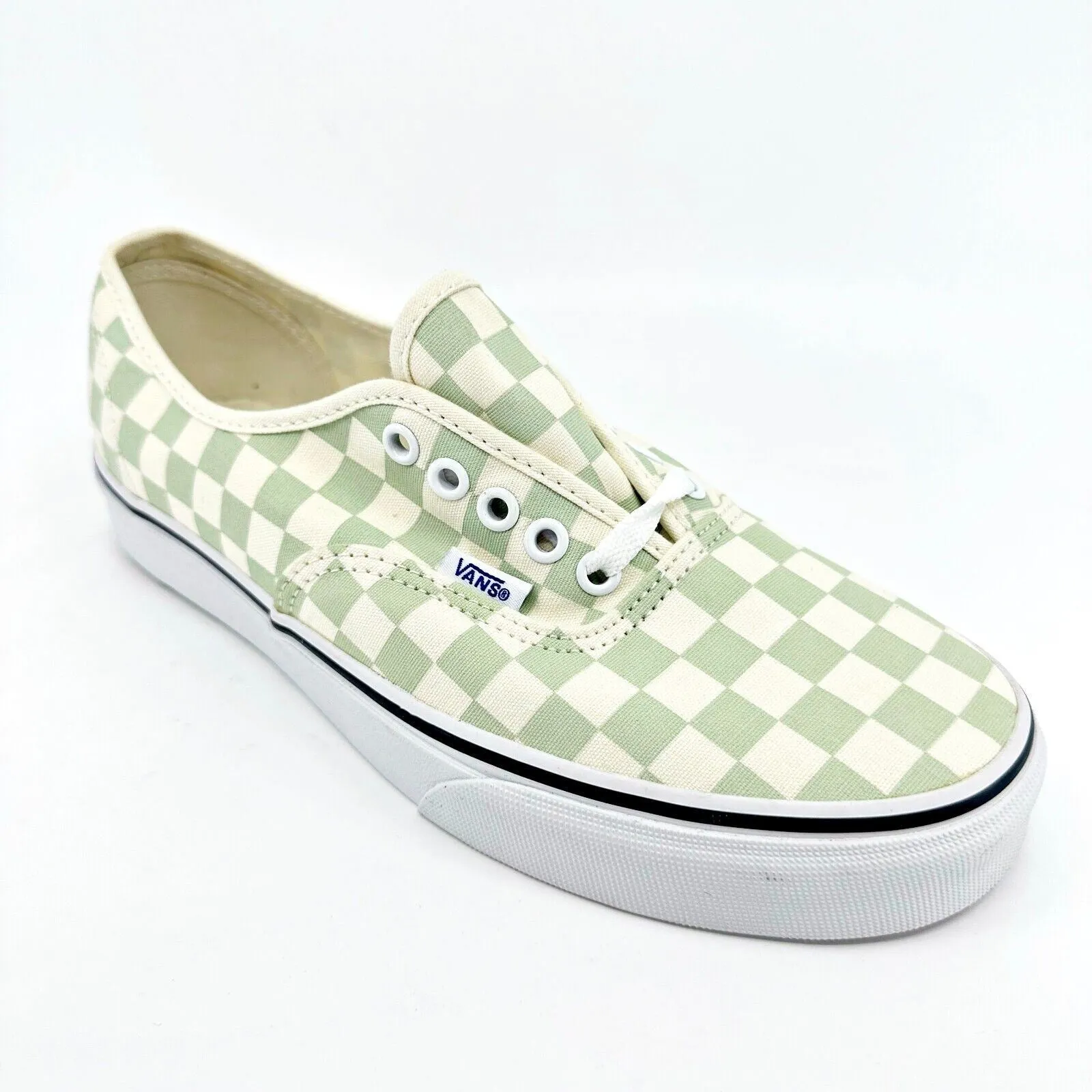 Casual Shoes For Hallux Rigidus Vans Authentic (Checkerboard) Ambrosia Green White Womens Casual Shoes