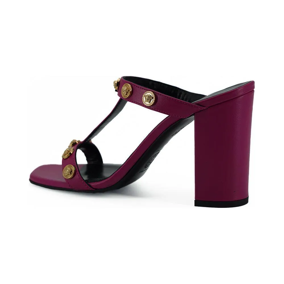 Sandals To Wear With Dresses Versace Elegant Purple Calf Leather High Sandals