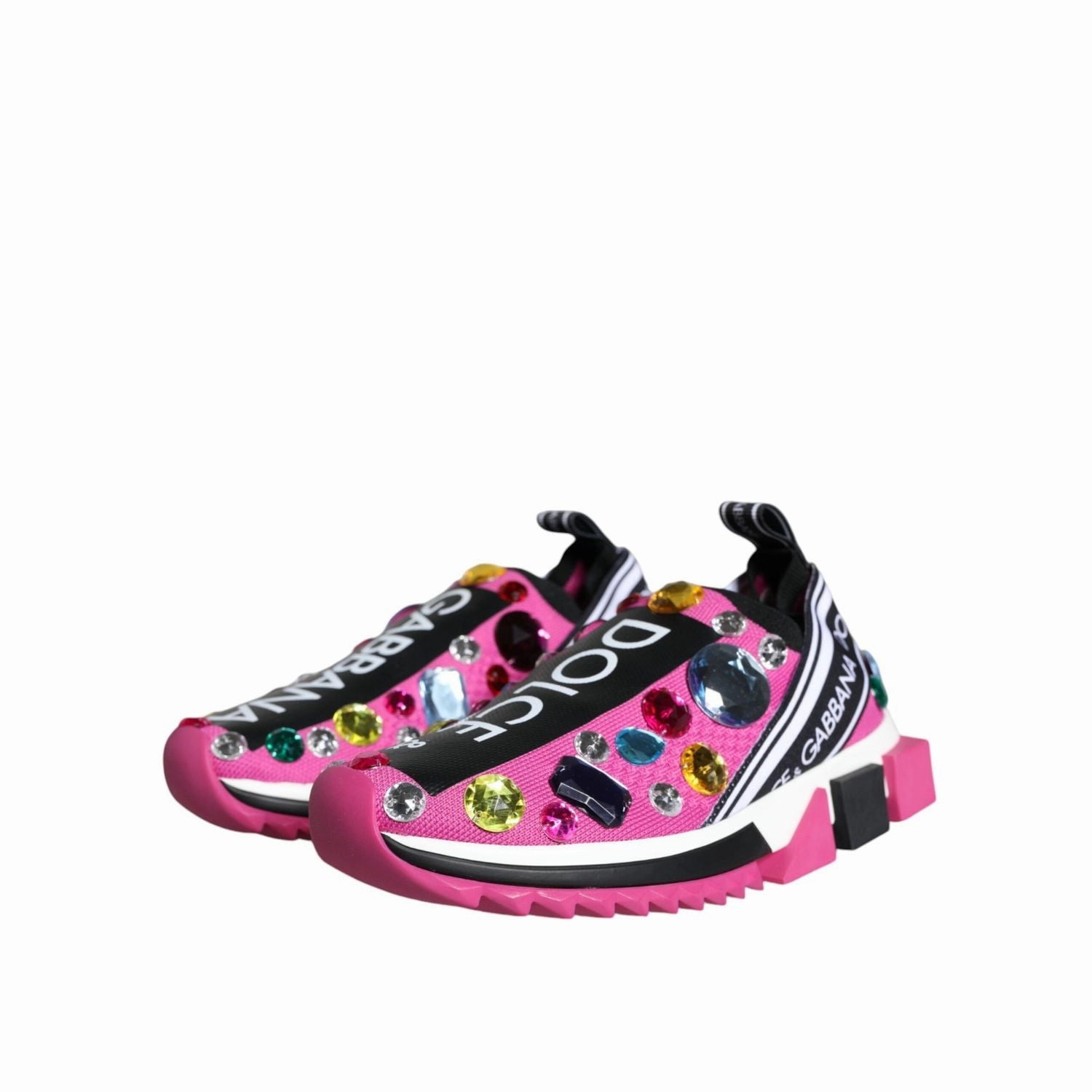 Dolce & Gabbana Pink Sorrento Crystals Low Top Sneakers Shoes Cynthia Rowley Flat Shoes