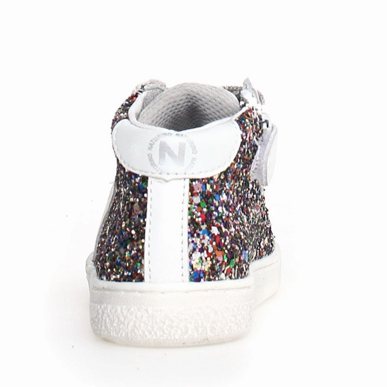 Naturino Girl's Pinn High Zip Glitter Sneakers - Multi/White Best Running Shoes For Flat Feet And Weak Ankles