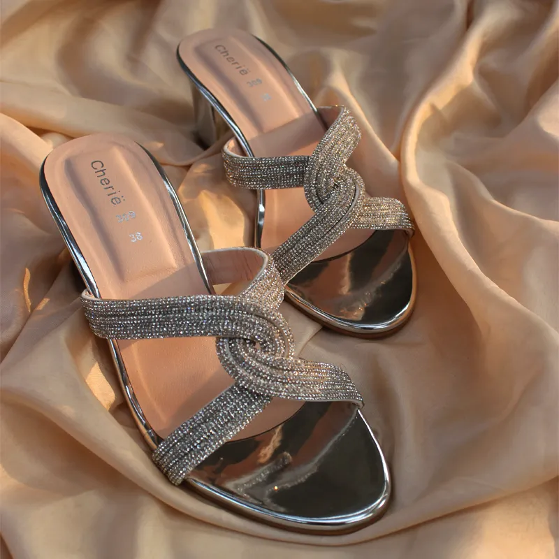 Sliver Stylish Heel Slippers for Women Slippers That Don T Smell