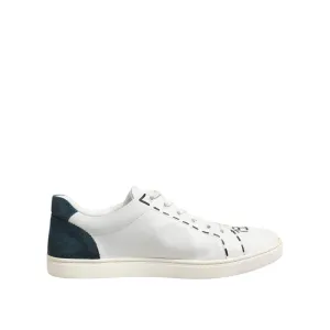 Dolce & Gabbana White Leather Printed Low Top Sneakers Shoes Vim Sneakers