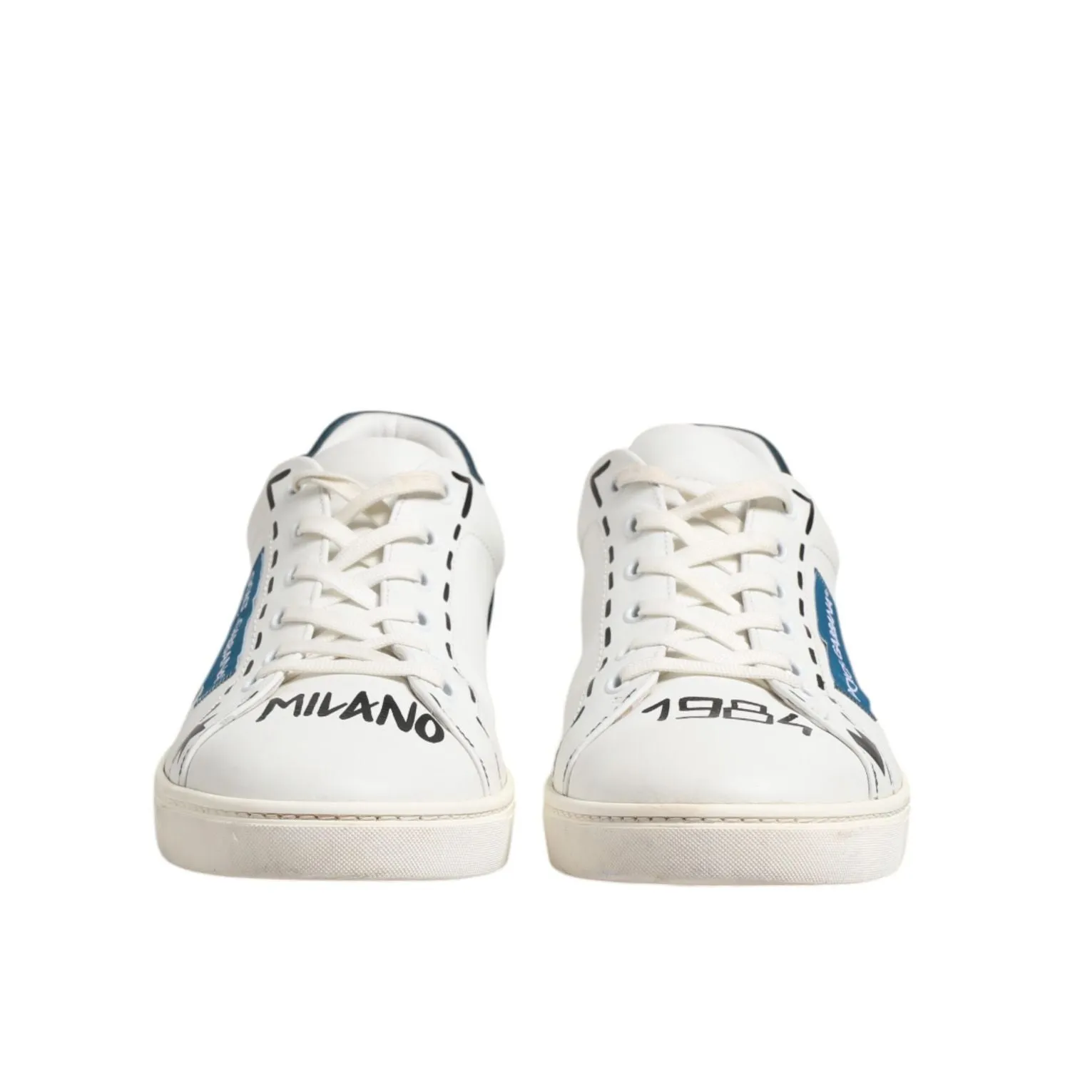 Dolce & Gabbana White Leather Printed Low Top Sneakers Shoes Fear Of God Shorts With Sneakers
